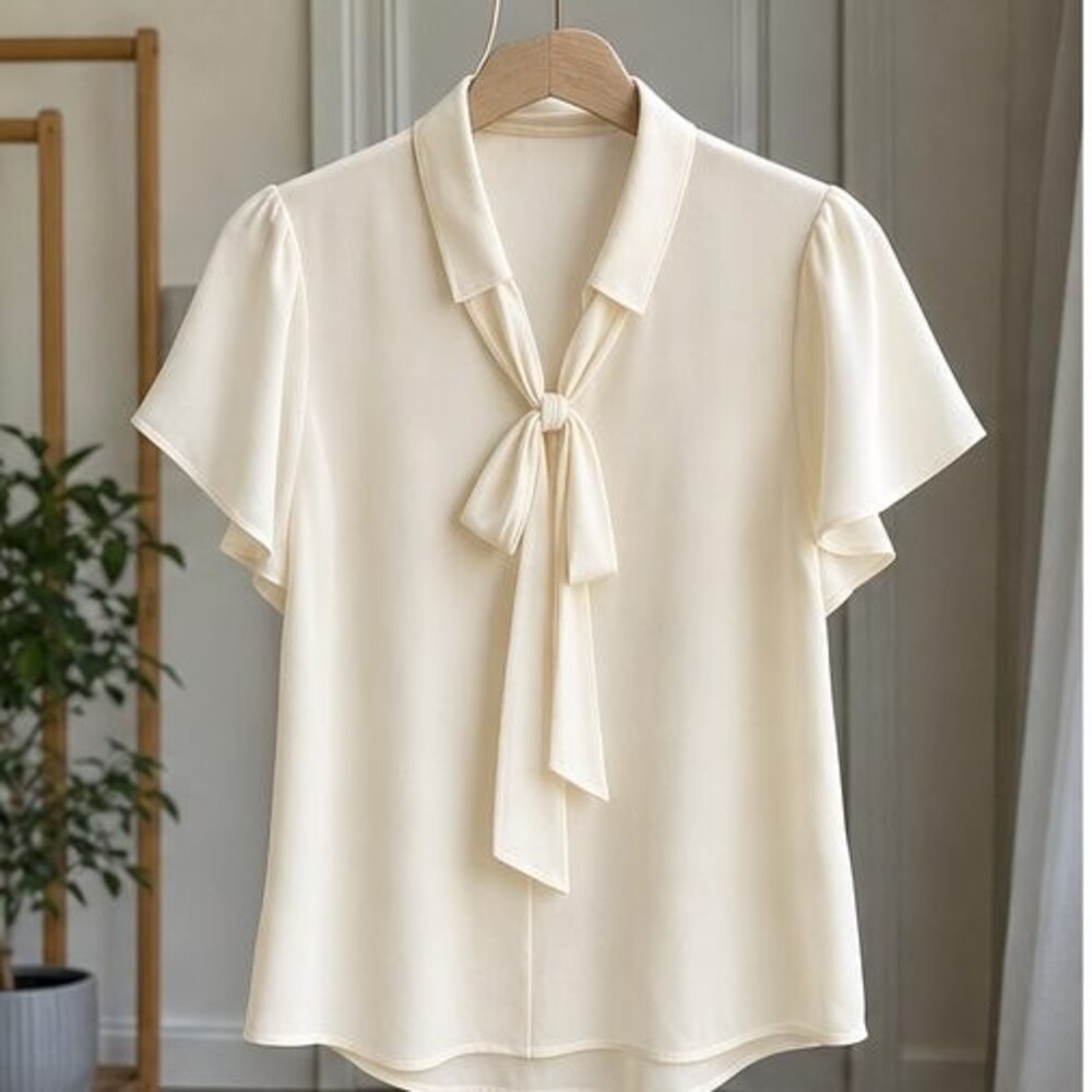Cream Button Blouse